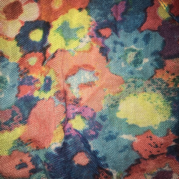 Colorful Watercolor Print Rainbow Scarf 🌈 🧣 - Picture 2 of 3